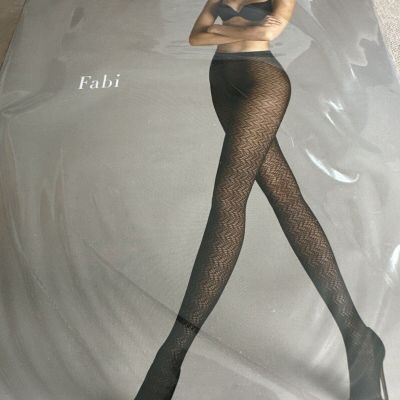 Wolford Fabi Tights Small Or Med Black New Retail $67 #14594